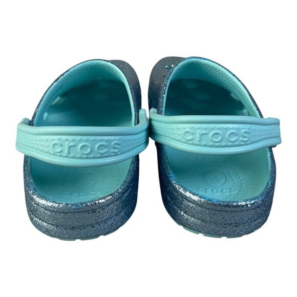 Crocs X Disney Parks Arendelle Aqua Glitter Mickey Mouse Limited Clogs M-6 W-8 - Picture 5 of 9